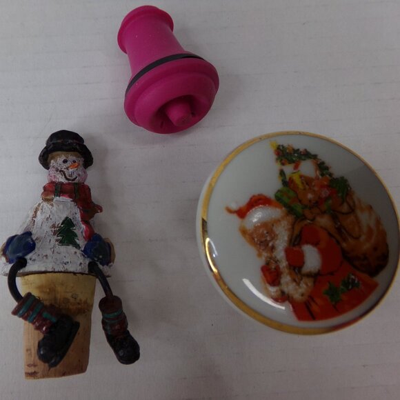 Reutter Santa Claus Porcelain 3 Bottle Stopper Cork Closure W Germany - Picture 13 of 15